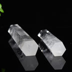 Large Clear Quartz Healing Crystal Towers / 7.08-7.87" Natural Crystal Wand / 6 Faceted Chakra Crystal Point Reiki Meditation Therapy