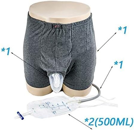 Urine Bags for Men Male Urinal - Stadium Buddy for Men - Wearable Men's Urinal with Elastic Waistband & Two 500ml Urine Collection Bag - Reusable Urine Collector (XL)