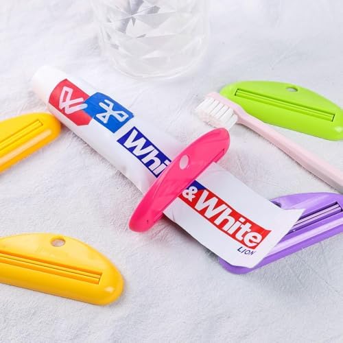 5PCS Toothpaste Tube Squeezer Reusable Toothpaste Tube Portable Rolling Holder Squeezer for Bathroom Home Saving Toothpaste Facial Cleanser Creams Bathroom Accessories