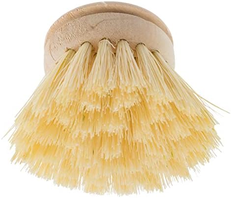 REDECKER Replacement Head for Dish Brush, 1-5/8-inch, Set of 2, 100% Natural Tampico Fiber and Untreated Beechwood, Made in Germany - Natural Dish Brush Replacement Heads