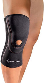 MUELLER Sports Medicine Breathable Open Patella Knee Sleeve, Knee Pain Relief Support for Men and Women, Ideal for Arthritis, Sprains, Black, Medium