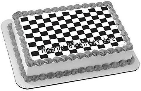 Chess Board - Edible Cake Topper - 7.5" x 10" (1/4 sheet) rectangular