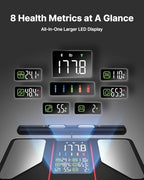 FITINDEX Smart Scale for Body Weight, [2026 Upgraded], Body Composition Analyzer with 8-Electrode Large Platform for Weight, BMI, Fat, Muscle Mass, Segmental Muscle Analysis, High Precision, 400 lbs