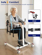 Eosprim Patient Lift Transfer Chair, Wheelchair to Car Transfer Devices, Shower Lift Aids for Elderly,Lightweight Foldable with Cushion - Patient with Padded backrest