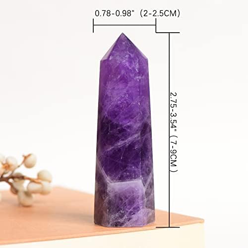 1PCS Dream Amethyst Natural Crystal Towers / 2.75-3.54" Healing Crystal Wand / 6 Faceted Chakra Reiki Meditation Therapy
