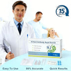 H Pylori Test Kit – 2 Tests, At - Home Self - Test, Easy to Use and Fast 10-15 Min Results