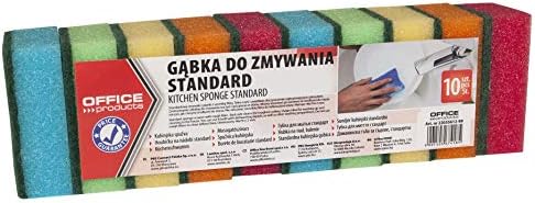Office Products 22035612-99 Cleaning Sponge, Pack of 10, Size: 4.6 x 7.4 cm ± 2 mm, Washing Up Sponge, Cleaning Sponge, Kitchen, Kitchen Sponge, Double-Sided Scouring Pad, for Stubborn Dirt