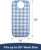Adult Bibs, 3-Pack Washable Waterproof Clothing Protector for Men, Women, Elderly Seniors - Reusable Large Feeding Bibs