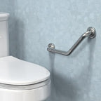 1-1/4 x 16inch Angled Grab Bar for Stud Mount with Knurled Grip, Bathroom Mobility Aid, ADA Compliant Heavy Duty 500lbs Support, Rustproof Stainless Steel (Brushed Nickel)