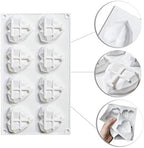 8 Grid Diamond Heart Silicone Cake Chocolate Mold Silicone Baking Pan Mold for DIY Cake Mousse Dessert 3D Diamond Love Heart Shaped Mould for Candy Fondant Ice Cream Soap Cupcake Cheesecake Jelly