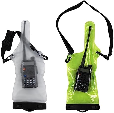 4Pcs Universal Two Way Radio Waterproof Case Bag Portable Walkie Talkie Rainproof Pouch with Adjustable Strap Compatible for Motorola Kenwood Midland UV-3R UV-5R PX-888 Walkie Talkie Radio