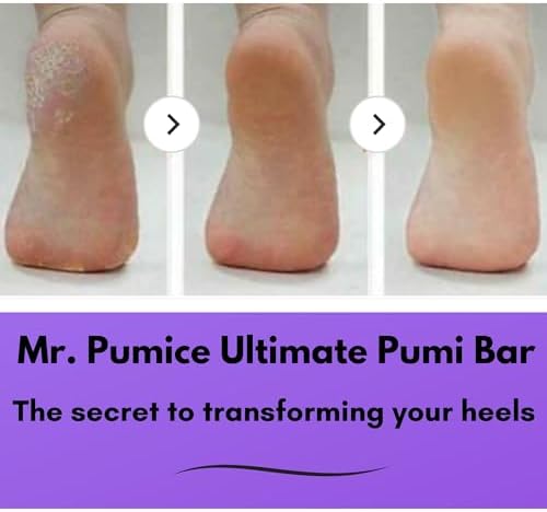 Mr. Pumice Ultimate PUMI Bar 2-in-1 Dual Grit (Medium + Coarse) Callus Remover, Pedicure Stone & Ped File Scrubber for Smooth Feet and Heels (4 Pack)