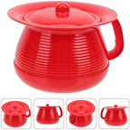 Thickened Plastic Urine Basin with Lid Portable Adult Urinal Container Leak-Resistant Spittoon Pot for Men Women Kids Travel Camping 8.07X8.07X5.51 Inches