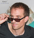 Eyekepper Spring Hinges Vintage Reading Glasses Men with Case Grey Lens Sunshine Readers