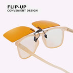 Vyzia Blue Light Blocking Clip-On Glasses – Orange Lens Night Computer & Gaming Glasses, Reduce Eye Strain, Improve Sleep, Anti-Glare Screen Protection