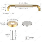 4 Pack 20 Inch Shower Grab Bar, YuanDe Gold Bathroom Grab Bar Handle w/Anti-Slip Knurled Grip, Stainless Steel Bath Balance Bar, 1.25" Diameter Safety Hand Rail Support,Handicap Injury Elderly Senior