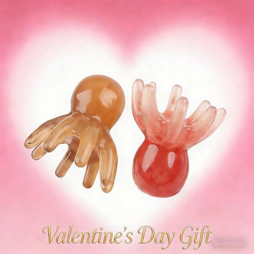 2 Pack Octopus Head Massager, Comb Stress Relief Point Massage,Comb Head Massage Tools, Pink Acupressure Massager Scalp for Deep Relaxation