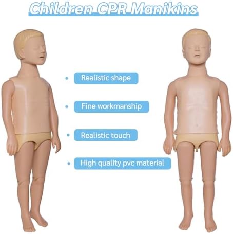 JNMFTD Children CPR Manikins Dummy Training Kit，Full Body CPR First Aid Training Simulator Mannequin Professional Medical Accessories for Classroom or Research Centers Nursing Practice Patient Care