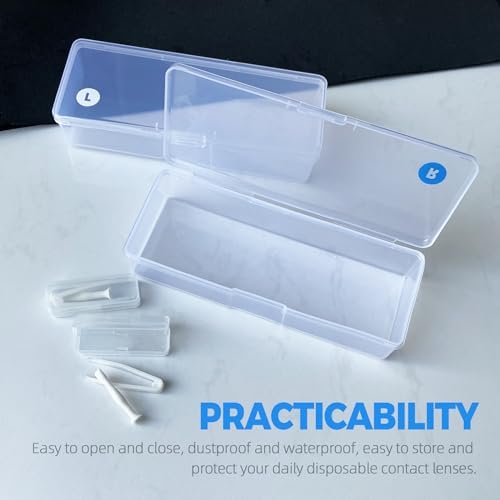 2 Pack Contact Lens Organizer Case with 2 Pack Stick Tool Set, Portable Storage Case for Disposable Contact Lenses for 30 Days Storage Box for All Contact Lens with Stick Tool Set