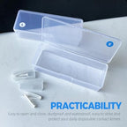 2 Pack Contact Lens Organizer Case with 2 Pack Stick Tool Set, Portable Storage Case for Disposable Contact Lenses for 30 Days Storage Box for All Contact Lens with Stick Tool Set