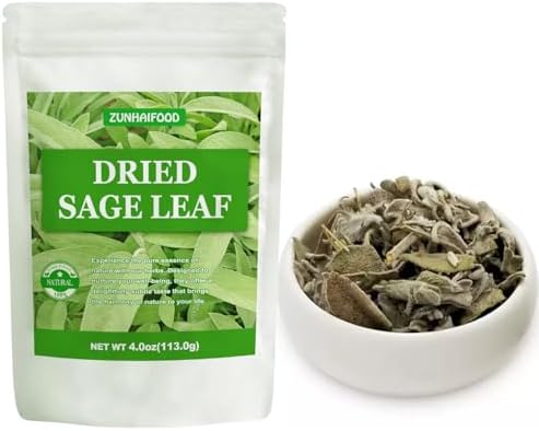 Dried Sage Leaves - 4oz (113g) | 100% Natural Culinary Herb | Culinary Grade, Non-GMO, Resealable Bag