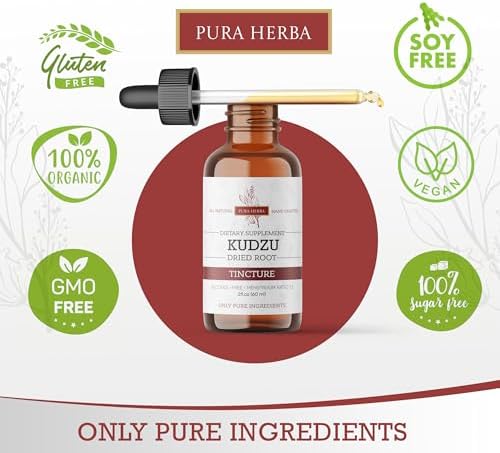 Organic Kudzu Root Extract – Alcohol-Free, Vegan Supplement for Alcohol Support – 2 Fl Oz – Non-GMO, Made in USA