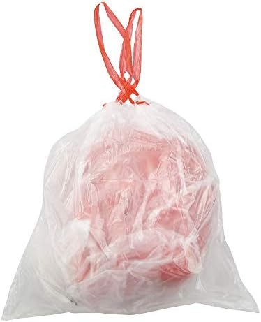 13 Gallon Drawstring Garbage Bags, Clear Trash Bags, 120 Bags