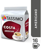 Tassimo Coffee Selection - Kenco Americano/Costa Americano/Costa Latte/Cadbury's Hot Chocolate/Milk Creamer - 5 Packs (48 Servings)