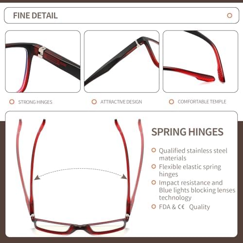 Reading Glasses Blue Light Blocking Computer Readers 4 Value pack Cheaters fashion Men & Women