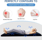 Ergonomic Curved Lash Bed Topper High Density Memory Foam Massage Table Pad with Soft Plush Velvet Cover, Non Slip Lash Bed Foam Topper for Beauty Salon/Spa/Massage (Black, 70"×24")
