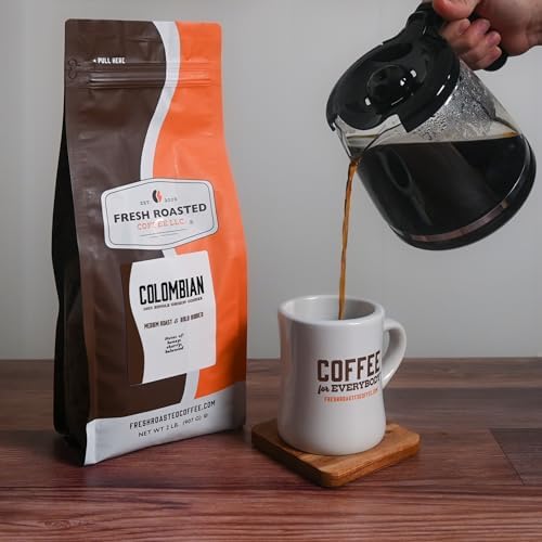 Fresh Roasted Coffee,100% Colombian, 2 lb (32 oz), Medium Roast, Kosher, Ground