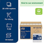 Tork White Soft Dinner Napkin, 1/8 Fold 2-ply, 15" x 17, 28 x 100 napkins, NP528PA