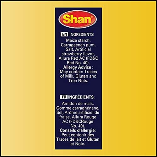 Shan Custard Powder Strawberry 7.05 oz (200g) - Flan en Poudre la Fraise - Essential Dessert for any Occasion - Suitable for Vegetarians - Airtight Bag in a Box (Pack of 3)
