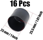 16Pcs 1 Inch (25mm) Round Rubber Chair Leg Tips Caps, Chair Table Leg Covers Floor Protectors, Chair Leg End Caps for Furniture, Chair, Table