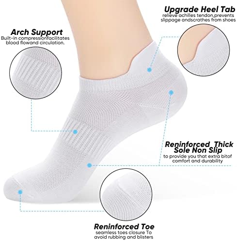 ATBITER Ankle Socks Womens and Men Thin Athletic Running Low Cut No Show Socks With Heel Tab 6-12 Pairs