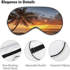 Sunset Hawaiian Palm Tree Sleep Mask for Women Men Soft Breathable Eye Masks Light Blocking Sleeping Mask for Side Sleeper Eye Cover Night Blindfold Sleep Shade Cover for Sleeping Travel Nap