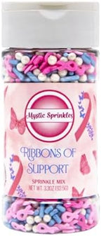 Mystic Sprinkles Fight Breast Cancer Collection Sprinkle Mixes (Ribbons of Support Sprinkle Mix 3.3oz)