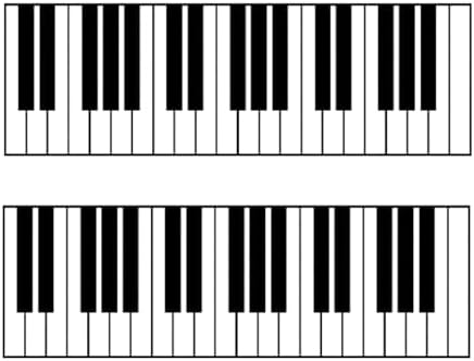 Piano Keys Edible Cake side strips/border 3.5x10.5 Inchs in size
