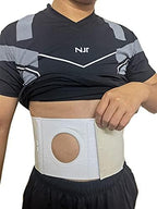 Unisex Ostomy Abdominal Binder (Opening 3.14 inch) Ostomy Belt Hernia Colostomy Belt Colostomy Bag Support Stoma Support Wrap (L: 41.34-45.28 inches)