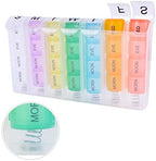 Travel Pill Organizer Weekly, Portable Pill Case, 28 Compartments Daily Pill Organizer 4 Times One Day Small Pill Box for Pocket Purse Portable Pill Box Container for Medicine 7 Days