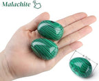 QINJIEJIE 1.6-2.0" Malachite Stone Healing Crystals Tumbled Stones Polished Rocks 2PCS Large Worry Stone Gem Stones for Energy Witchcraft Meditation DIY Decoration Gifts for Women Men