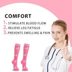 fenglaoda Compression Socks Women Men 6 Pairs, Knee High Best Support Circulation Socks for Running, Travel, Flight, Nurse