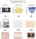 24 Pcs Father's Day Cupcake Toppers, Fathers Day Decorations, Super Dad Cupcake Picks, Best Dad Ever, Happy Father's Day Party Decor Supplies