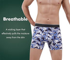 AIRCUTE Washable Urinary Incontinence Soft Underwear for Men, Dry Performance Boxer Briefs for Bladder Leaks, 1 Pack (Large, Gray-Camouflage)