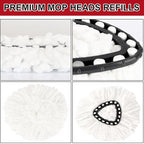 10 Pack Spin Mop Replacement Heads, 100% Microfiber Spin Mop Refill for Easy Wring Compatible with Triangle Spin Mop, 360 Degree Spinning Mop Replace Head for Floor Cleaning