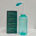 Neti Pot Sinus Rinse Bottle Nose Wash Cleaner Pressure Rinse Nasal Irrigation for Adult & Kid BPA Free 300 ML with 30 Nasal Wash Salt Packets and Sticker Thermometer
