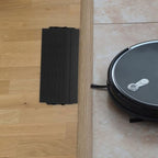Cabilock Robot Vacuum Threshold Ramp, 7.9" Modular Rubber-Like Plastic Splicing Ramp for Doorways, 0.8" Rise Step Protector Compatible with Roborock, Narwal (Black)
