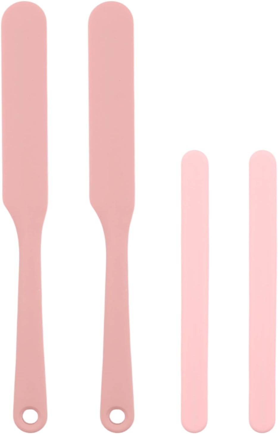 Non-Stick Silicone Waxing Spatulas - 4 PCS Reusable Spatula Hair Removal Sticks Applicator, Silicone Hard Waxs Scraper, Eyebrow Wax Sticks for Home & Salon Use (Pink)
