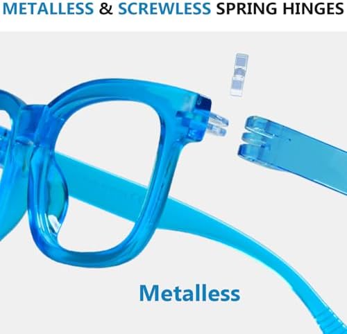 Eyekepper (Must Buy Both Eye) Metalless Reading Glasses Different Strength Each Eye Blue-Left Eye+4.00