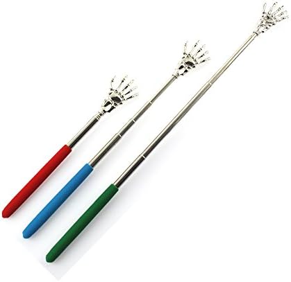 4 Pieces Skull Palm Telescopic Back Scratcher Hand Massager backslap with Rubber Handles(Random Color) (4 Pcs)